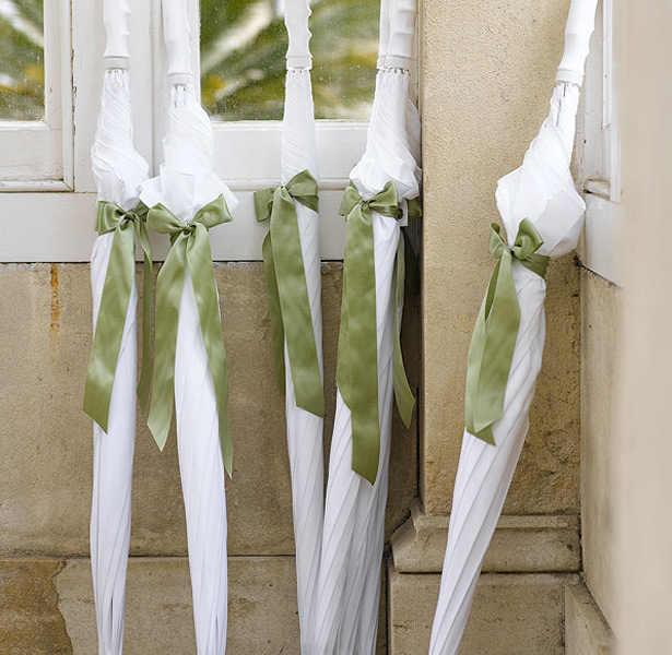 Large Wedding Umbrella With Coloured Ribbon