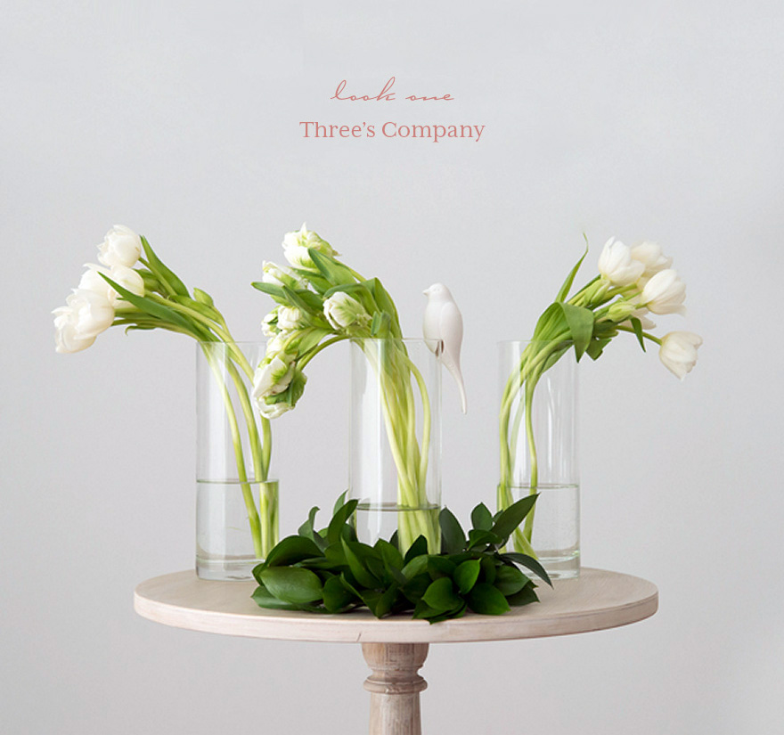 White and Green Spring Tulips Wedding Centrepiece | Confetti.co.uk