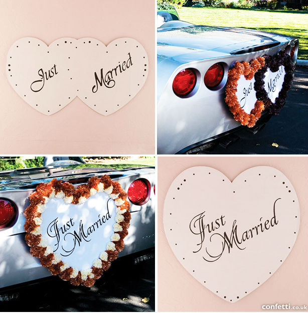 Just married car sign