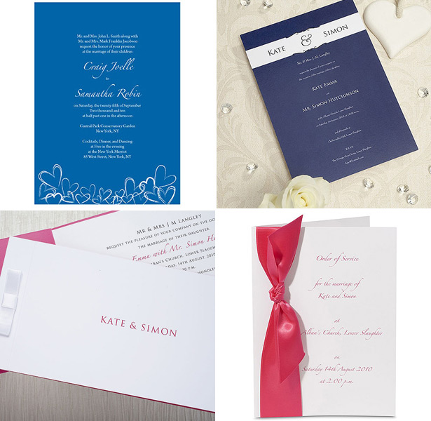 Navy and pink colour combination wedding invitations 