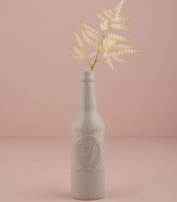 Vintage Inspired Ceramic Bottle With Lavender Motif