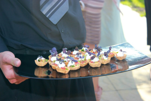 Canapés during the cocktail hour