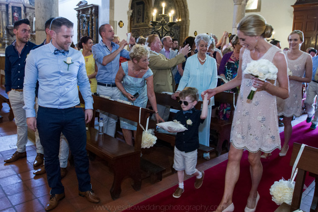 The usher with the ring cushion