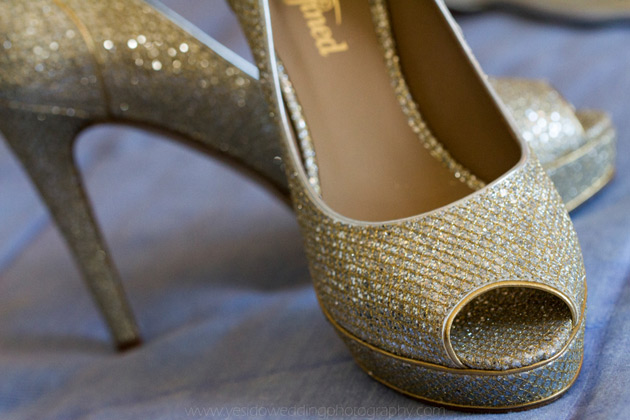 Gold pep toe bridal shoes from Buffalo