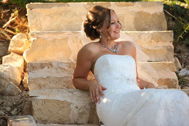 Bride in her Maggie Sottero dress