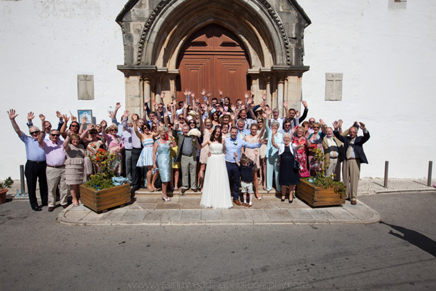 The newlyweds with their guests 