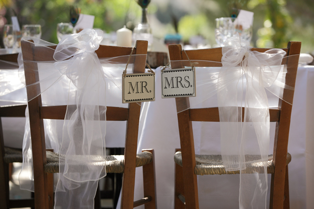 Vintage Mr and Mrs chair signs