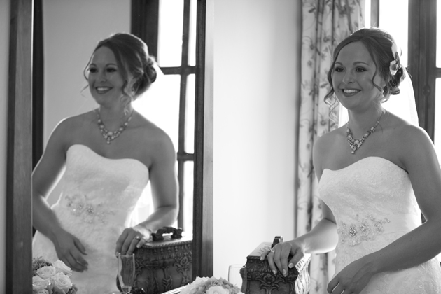 Bride in her Maggie Sottero dress