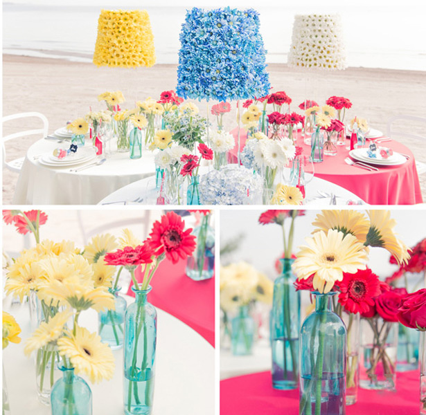 Colourful Floral Wedding Arrangements 