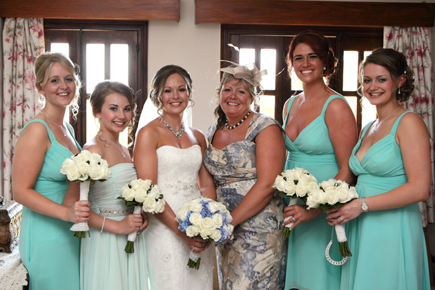 Bridesmaids in blue Debut dress from Debenhams