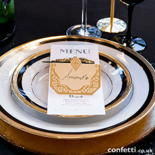 Black Art deco table place setting 