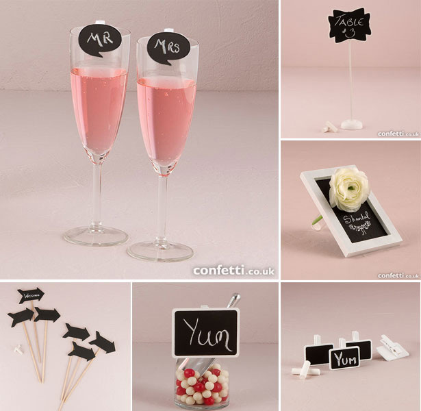 Chalk Wedding Favours Signs 