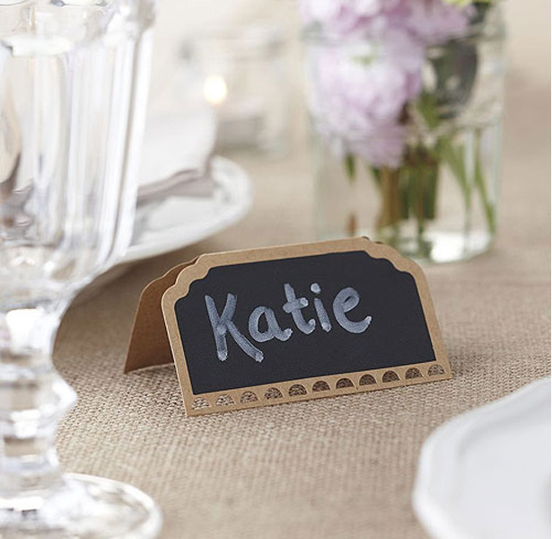 Kraft Place Cards With Chalkboard For Wedding Tables