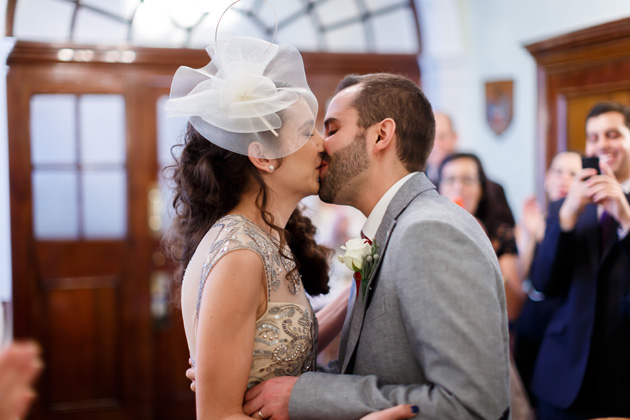 The first kiss as husband and wife  | Confetti.co.uk