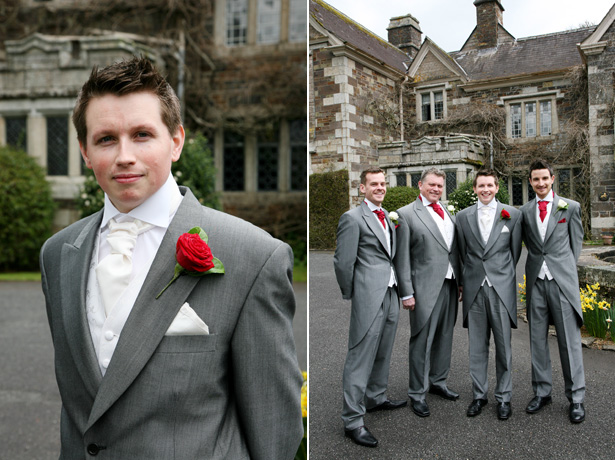 Groom and his groomsmen all in grey suits | Confetti.co.uk