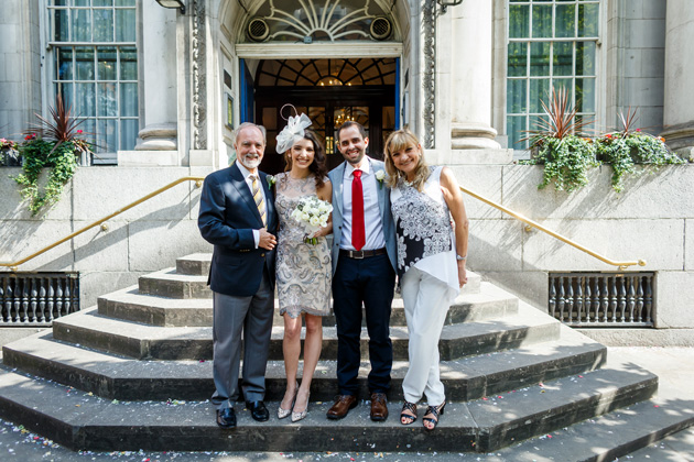 The newlyweds with their parents| Confetti.co.uk