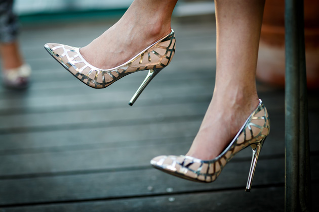 Gold and nude bridal shoes | Confetti.co.uk