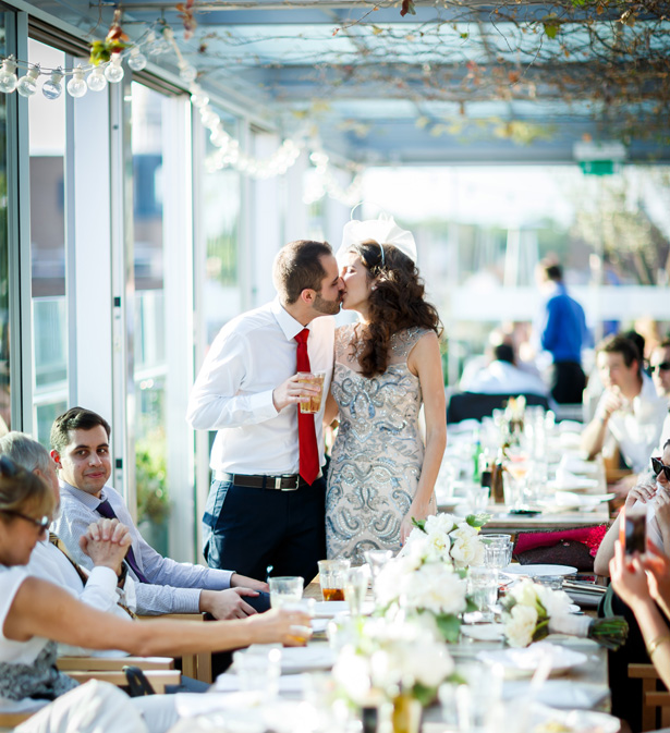 The newlyweds at their reception | Confetti.co.uk