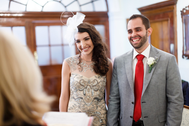 Bride and groom together at the ceremony | Confetti.co.uk