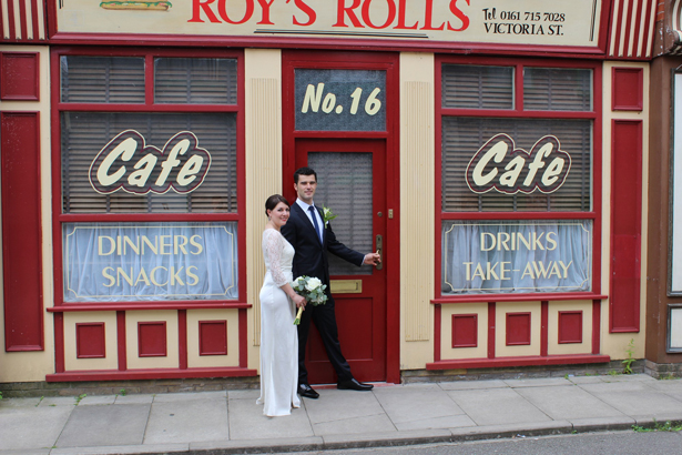 Coronation Street Weddings Outside Cafe