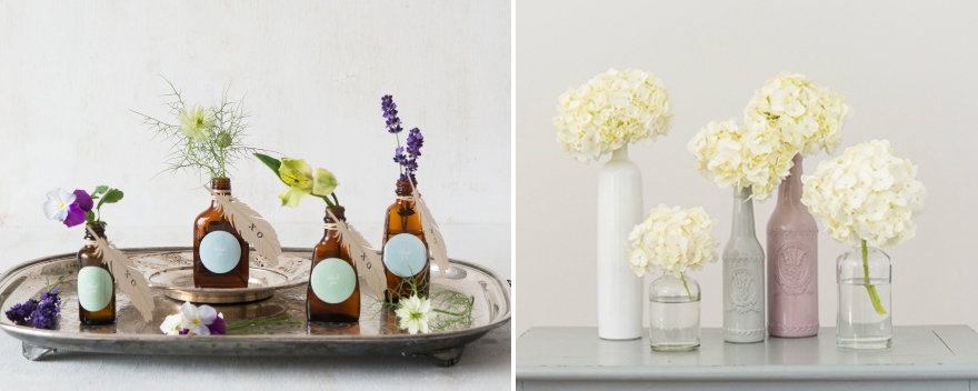 DIY Bottles with Flowers | Confetti.co.uk