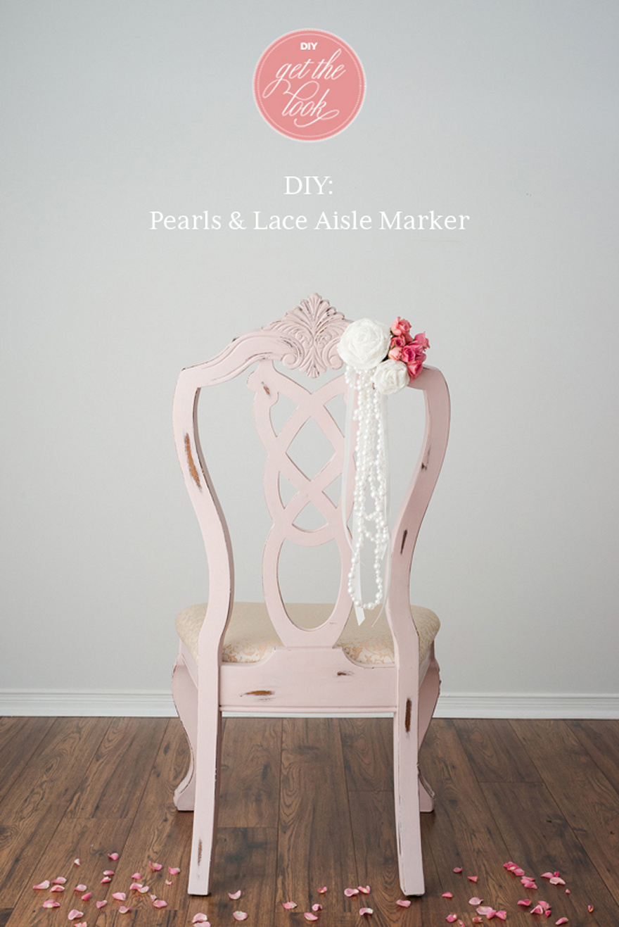 DIY Pearls and Lace Aisle Marker Get the Look | Confetti.co.uk