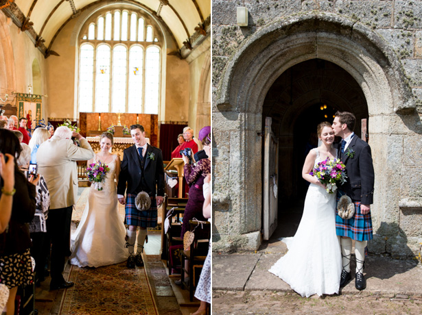 The newlyweds leaving the church | Confetti.co.uk