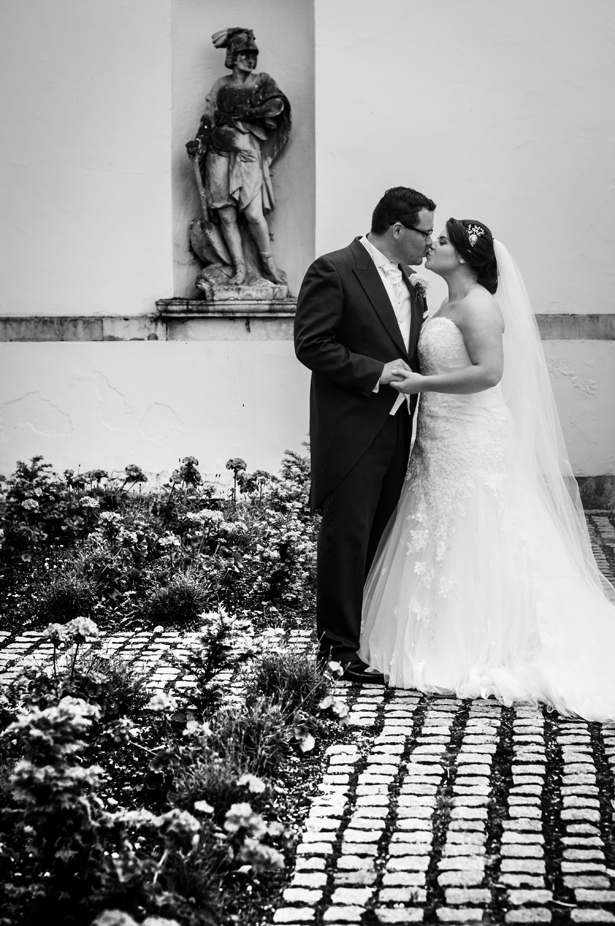 Bride and Groom Embrace