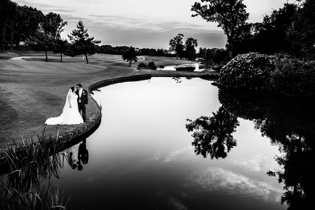 Bride and Groom Lakeside Photo