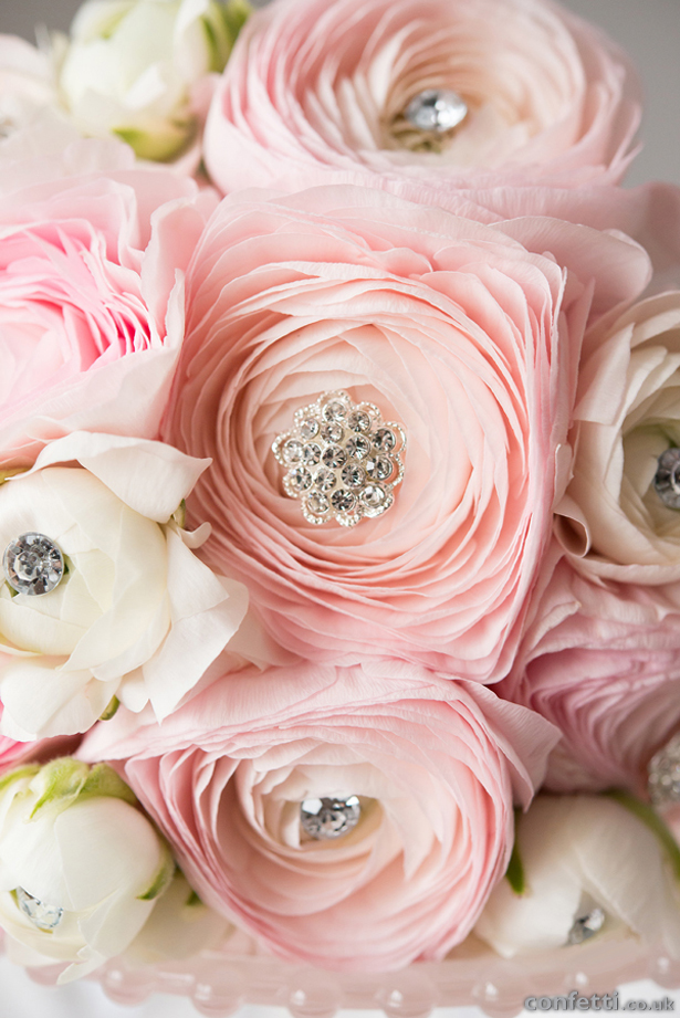 Pale Pink Sparkling Flowers