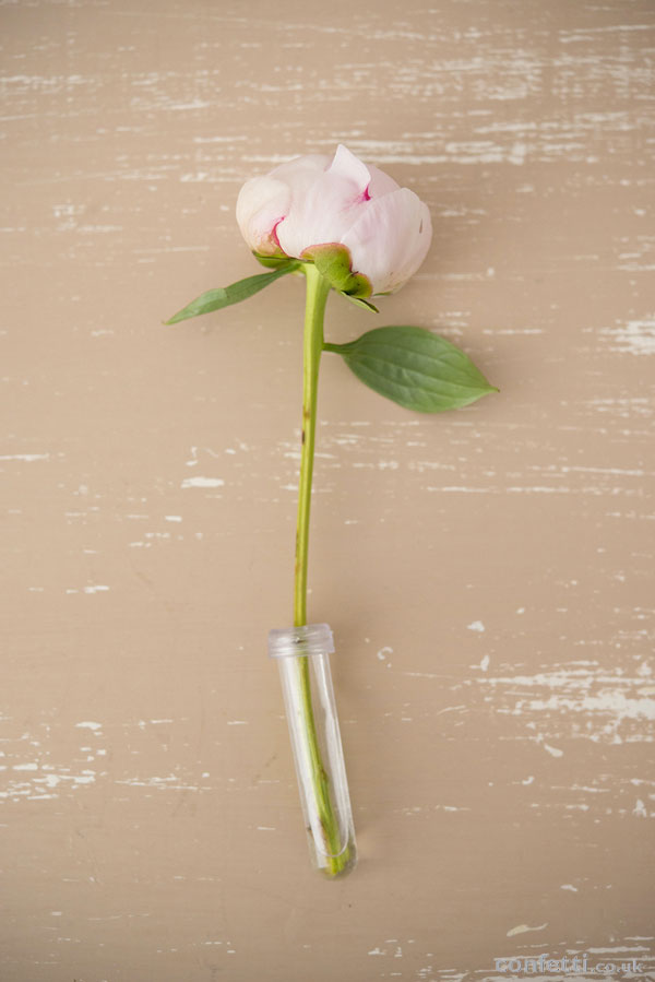 DIY Wedding Friday | Vintage Drawer Tutorial | Peonie Flower Stem in tube | Confetti.co.uk