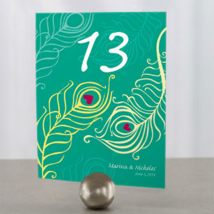 Perfect peacock table number