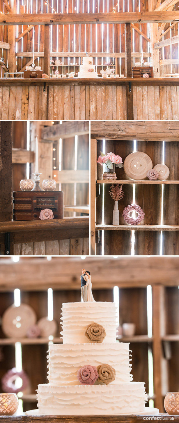 Rustic, barn wedding cake table | Confetti.co.uk   