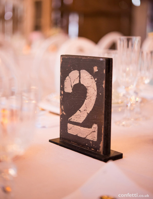 Rustic wooden table number | Wedding table decor | Barn Wedding | Confetti.co.uk   