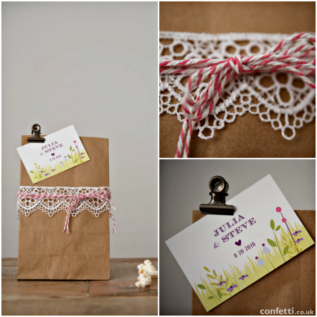 A Little Lace DIY Wedding Favour Bags Details | Confetti.co.uk