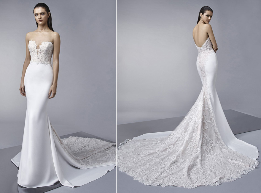 MARNIE Stretch Georgette Strapless Mermaid Wedding Gown by Enzoani | Confetti.co.uk