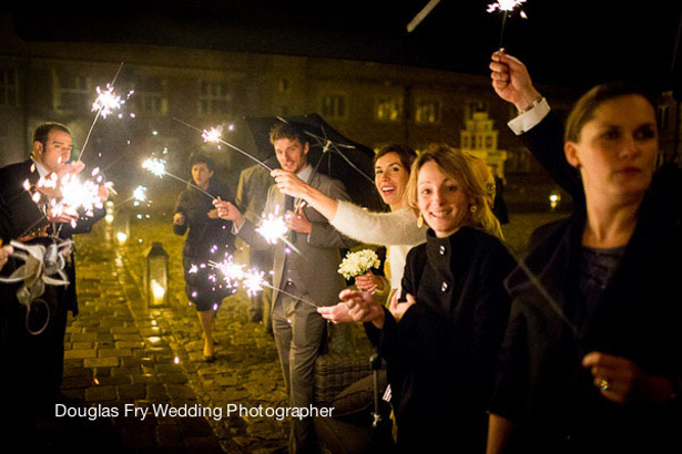 Styling Autumn Wedding | Real Wedding Autumn Wedding Entertainment Ideas | Sparklers send off | Image courtesy of Douglas Fry Wedding Photographer | Confetti.co.uk