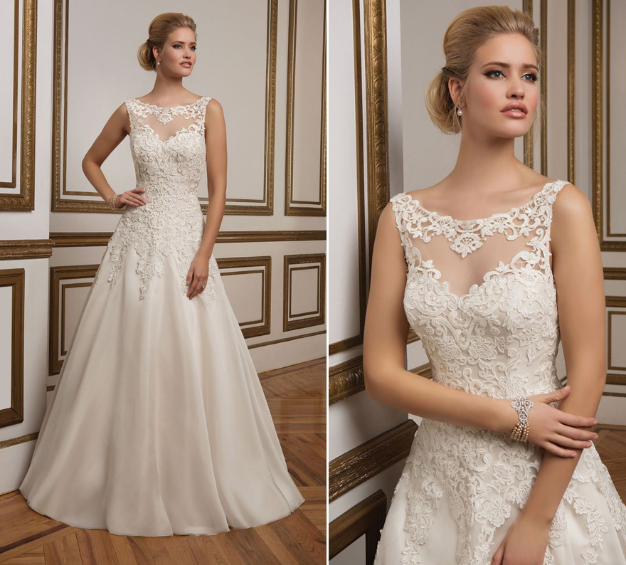 Style 8835 by Justin Alexander - Glamorous A-Line Wedding Dress with Sabrina Neckline | Confetti.co.uk