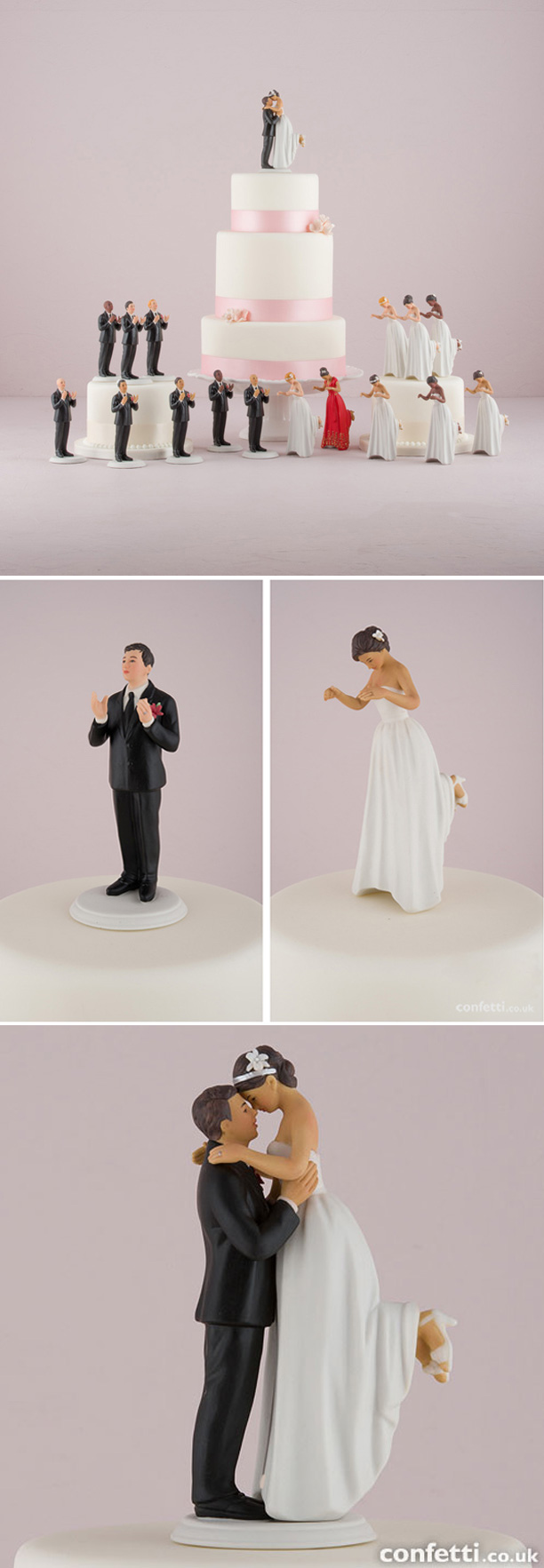 Interchangeable True Romance Bride And Groom Cake Toppers | Confetti.co.uk