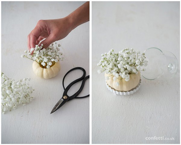 DIY Autumn Pumpkin Favours| How to assemble the pumpkin wedding favours | Confetti.co.uk