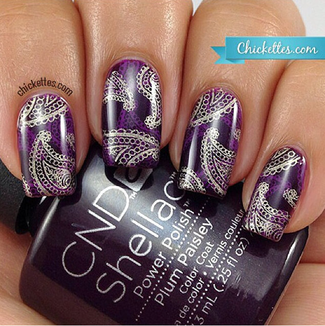 Decadent purple nail art suitable for a wedding | Confetti.co.uk