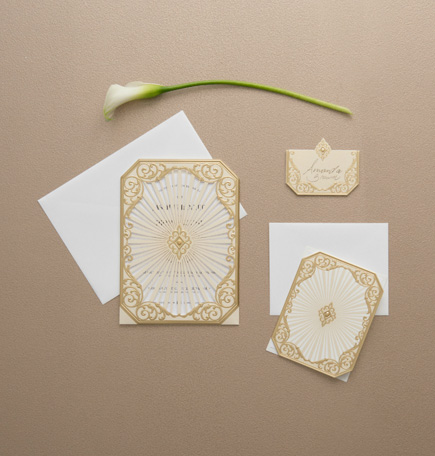 Art Deco Laser Embossed Invitations With Personalisation | Confetti.co.uk