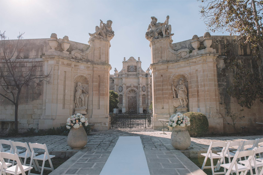 Baroque gateway and Nymphaeum at the Villa Bologna Malta by Emma Jane Photography | Confetti.co.uk