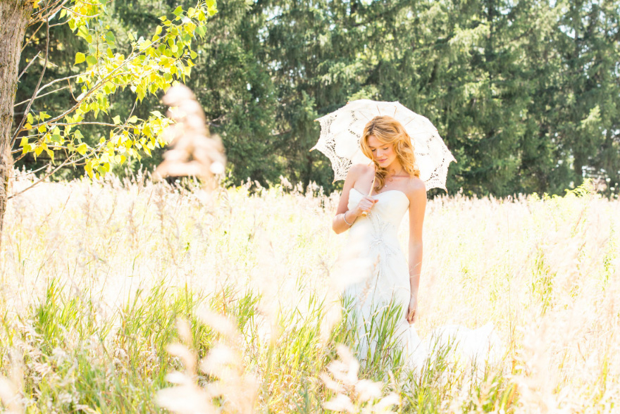 Spring Summer Wedding White Ivory Lace Parasol | Confetti.co.uk