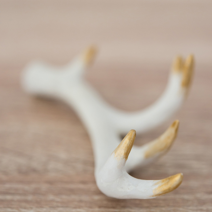 White and Gold Antlers - Antler decoration with golden ombre accents | Confetti.co.uk