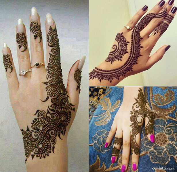 Contemporary Mehndi Patterns |  Mehndi on the back of you hands | Mehndi Idea | Confetti.co.uk