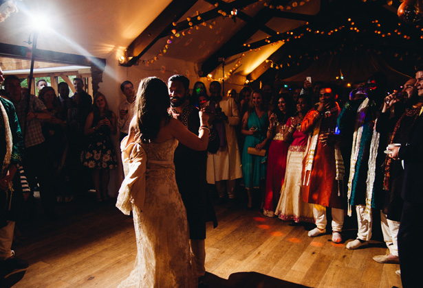 The first dance to Only love by  Ben Howard| Francesca & Arun's Fusion Real Wedding | Confetti.co.uk  