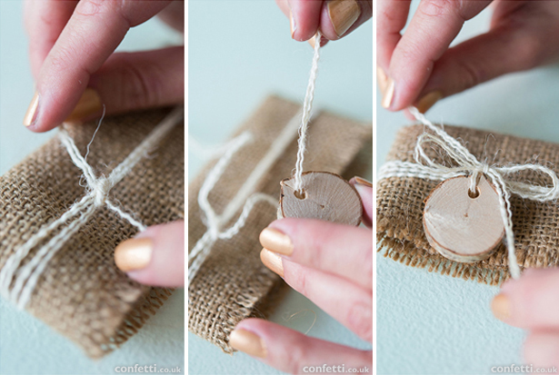 DIY Burlap Wedding Napkin Wrap | Confetti.co.uk