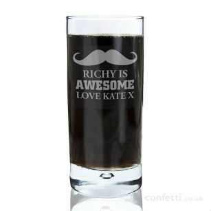 Christmas gift Personalised moustache glass