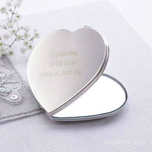 Christmas gift Personalised love heart compact mirror